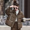 2025 winter new cotton jacket stand-up collar short versatile Korean loose padded jacket women's padded jacket foreign slimming jacket