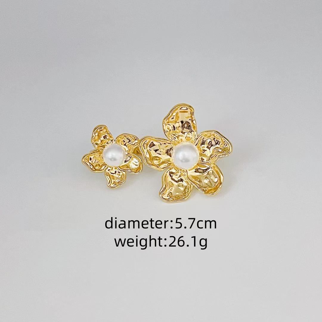 

Кольцо с увеличенным цветком, медное позолоченное цветочное кольцо с открытым цветком