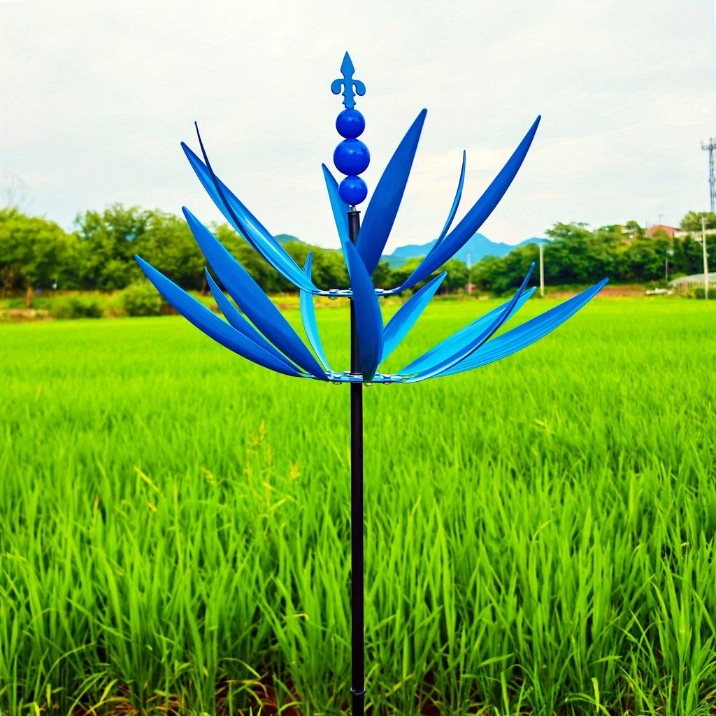 1 Stück Eisen Kreative Gartenwindmühle Dekoration Erdspieß für Außenhof Garten Terrasse Dekoration