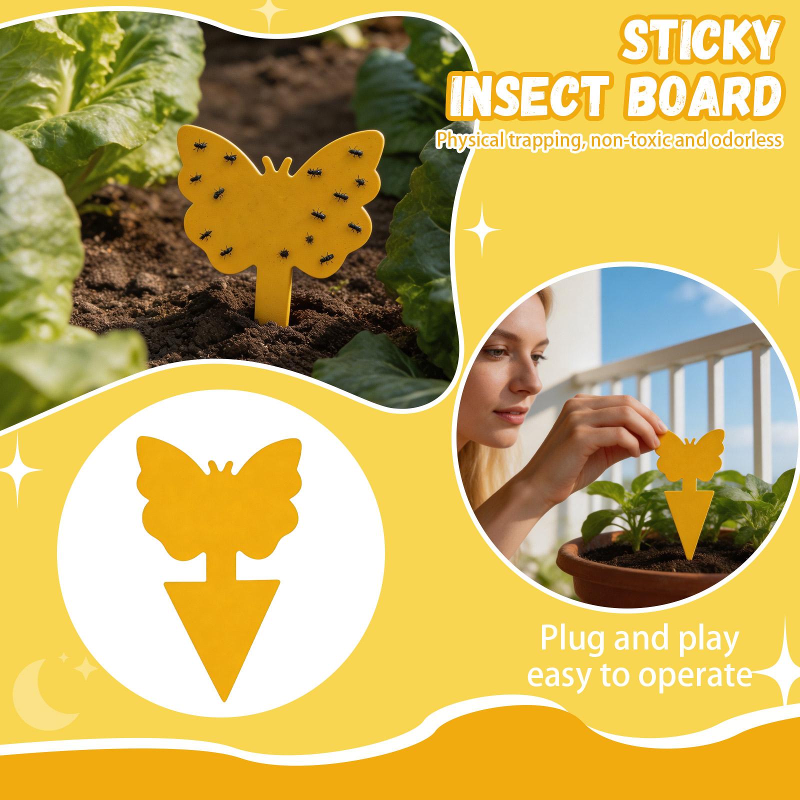 10PC Special-shaped Sticky Insect Board, Double-sided Yellow Board, Insect-catching Board One Size