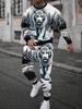 Men's Fall Winter 2026 Matching Set Stylish Crew-Neck Two-Piece Outfit Featuring Print and Trendy Streetwear Style