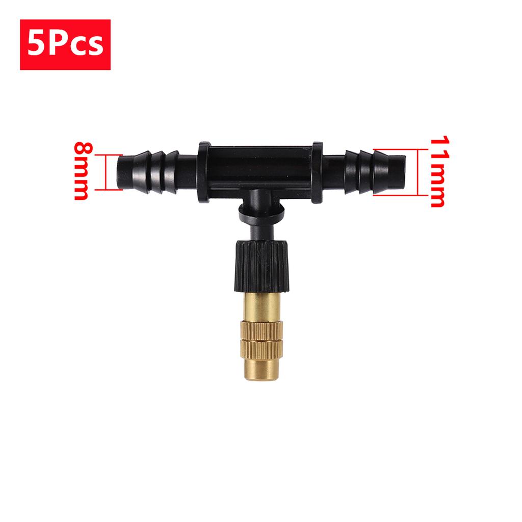 5/50Pcs 6mm Brass Mist Nozzle Kits 4/7mm 8/11mm Hose Garden Lawn Micro Irrigation Atomaiztion Cooling Dust Removal Sprayer Heads