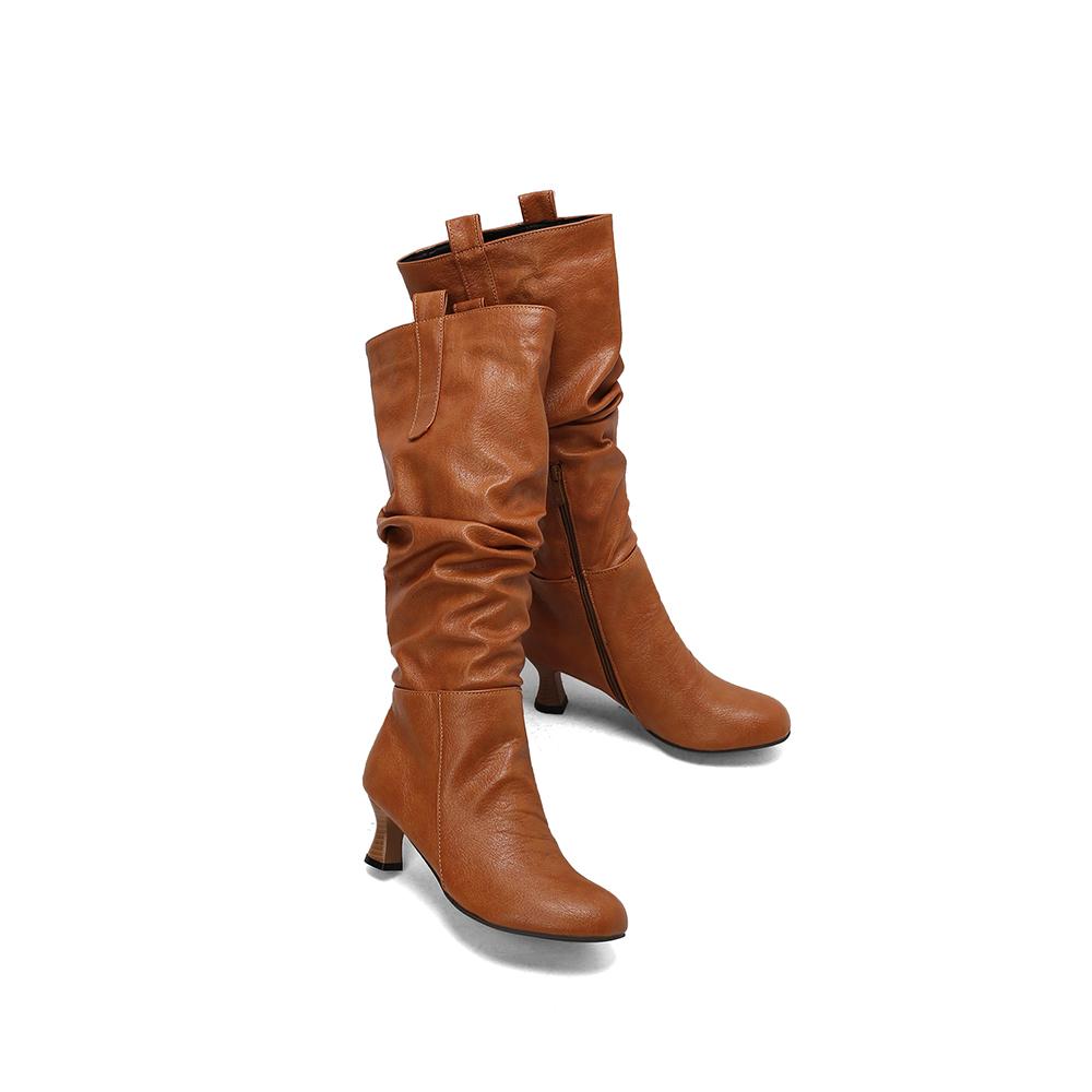 Yellow Pink Women Knee High Boots High Heel Big Size 50