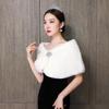 Plus Size Fleece Lined Faux Fur Bridal Cheongsam Shawl - Warm Formal Autumn/Winter Outerwear