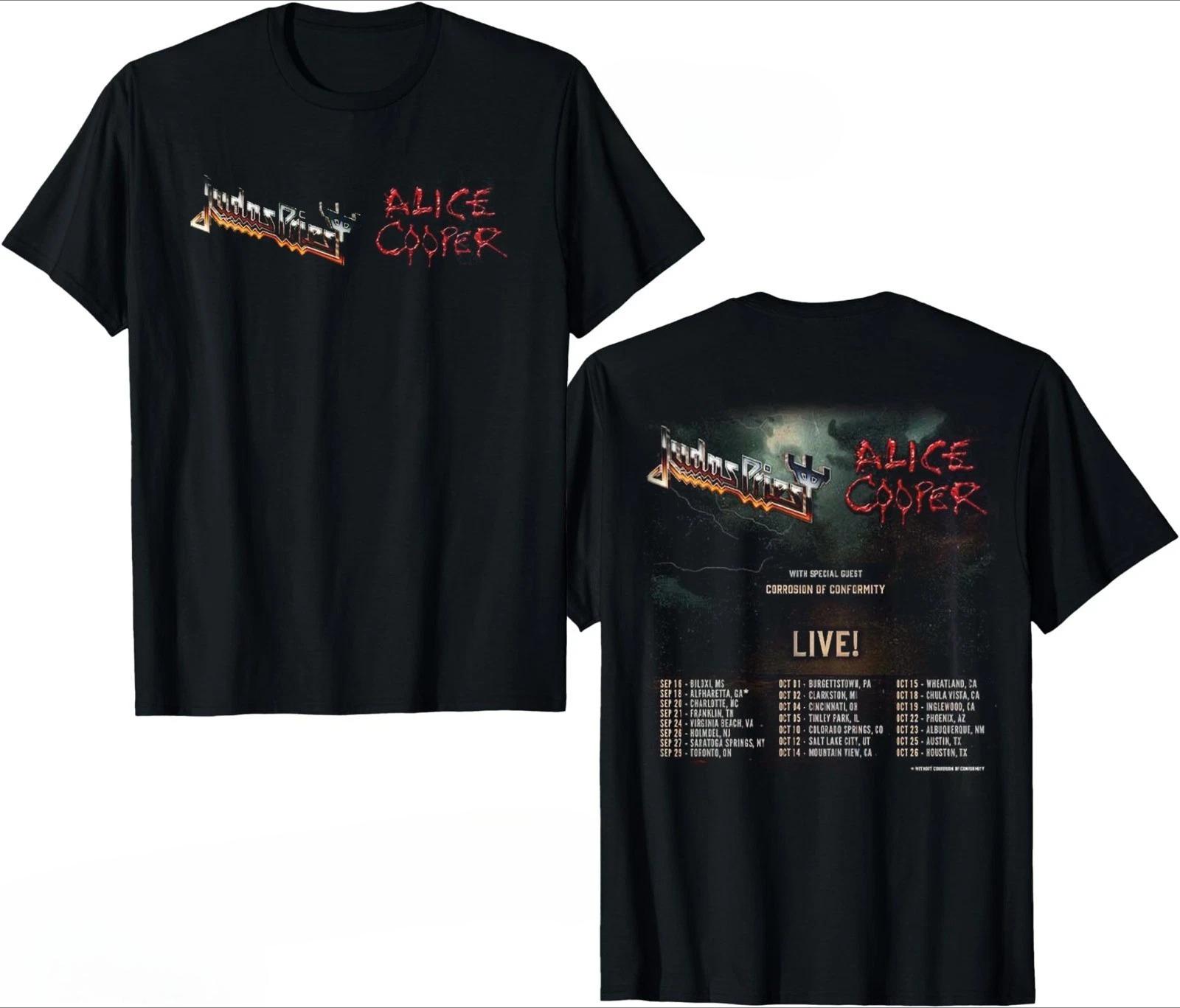 

New Judas Priest and Alice Cooper North American Tour 2025 Double-Sided TShirt High-end Luxury Is for Both Men and Women Top Y2k 4XL