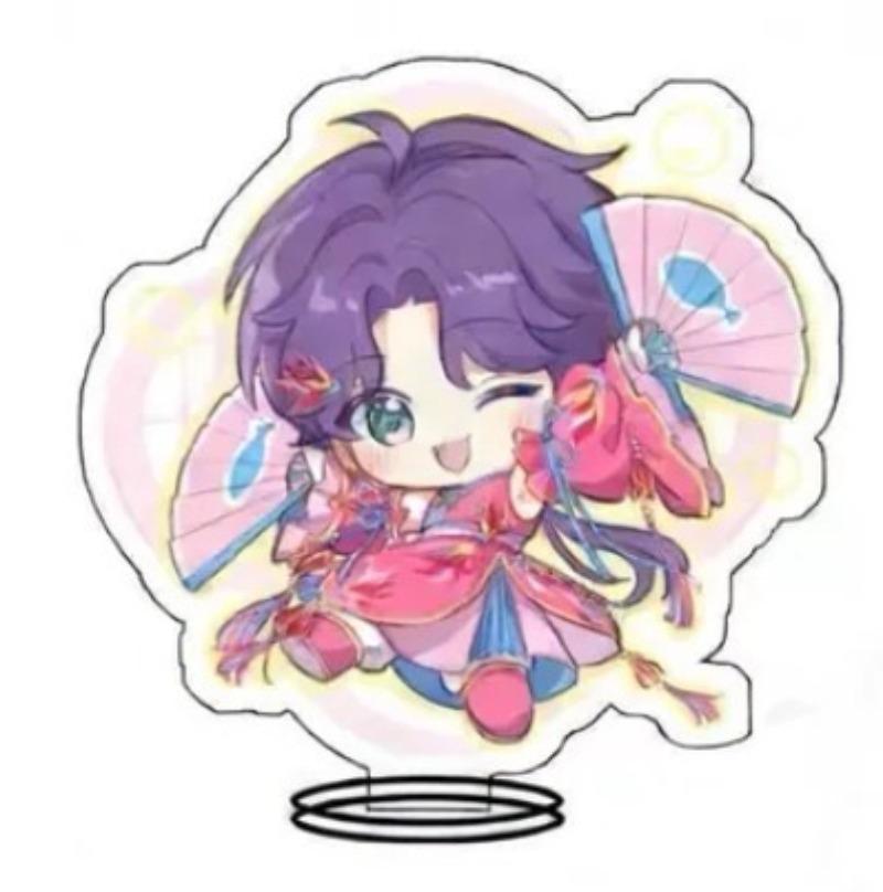 

Cute Cartoon Love Interaction Anime Li Shen Qi Yu Shen Xinghui Acrylic Hydrangea Figure Stand Model Plate Love and Deepspace