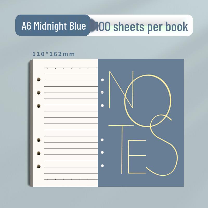 A6 Refillable Notebook: 6-Hole Lined A5 Pages