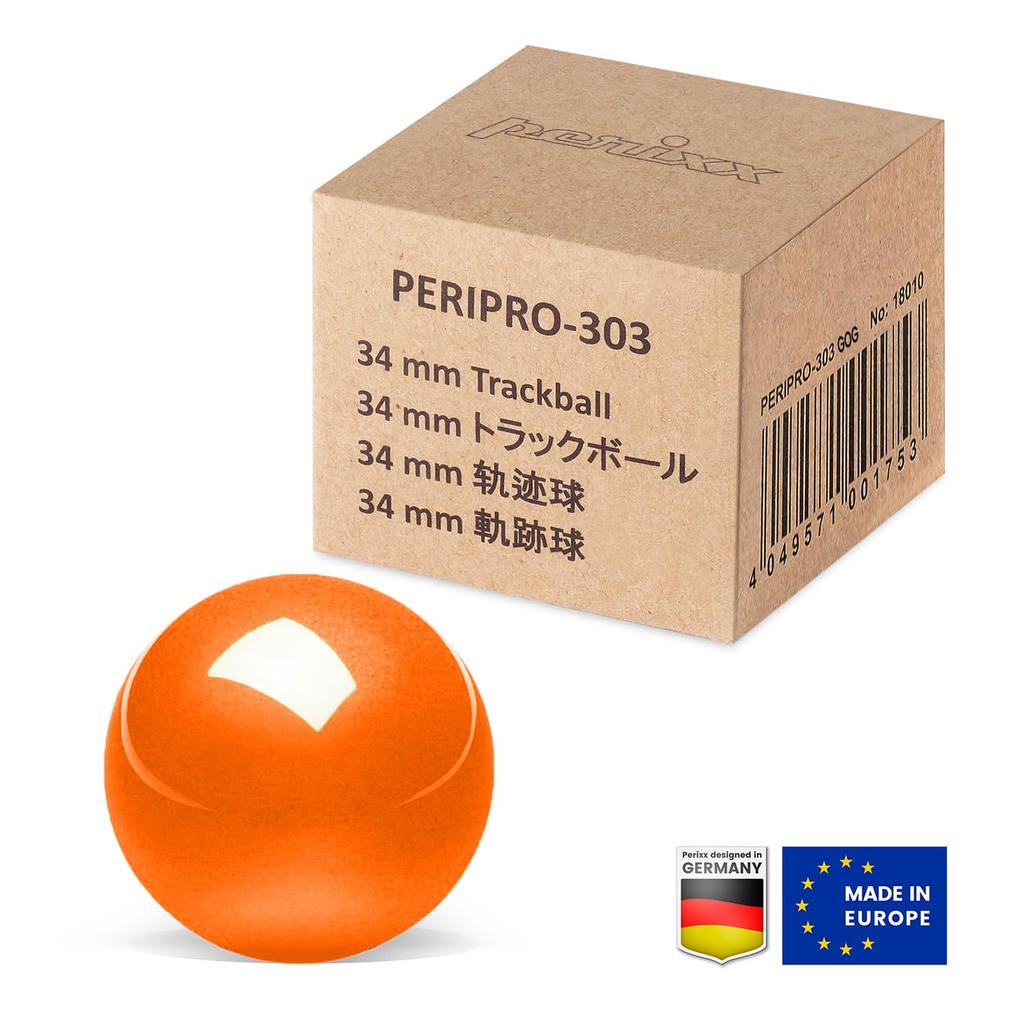 Perixx 34 mm Ersatz-Trackball, Perixx 717, Ersatzball, kompatibel, glänzende Oberfläche, Speed Type, weiß, PERIPRO-303WH, PM-517 (Orange)