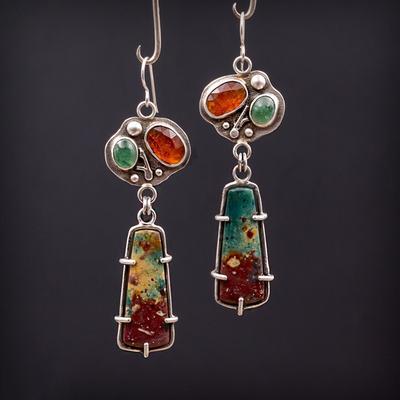 Retro Geometric Colorful Personality Earrings for Women