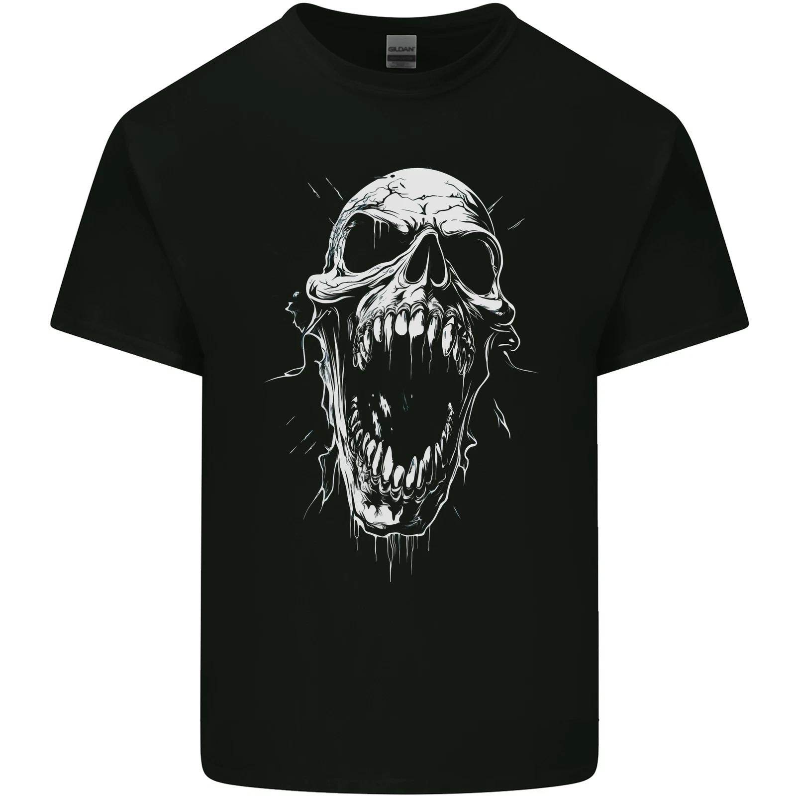 Screaming Skull Goth Horror Heavy Metal Gothic Kids T-Shirt Childrens S