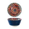 Bohemian Retro 5" Ceramic Rice Bowl with High Foot - Single Color Household Bowl