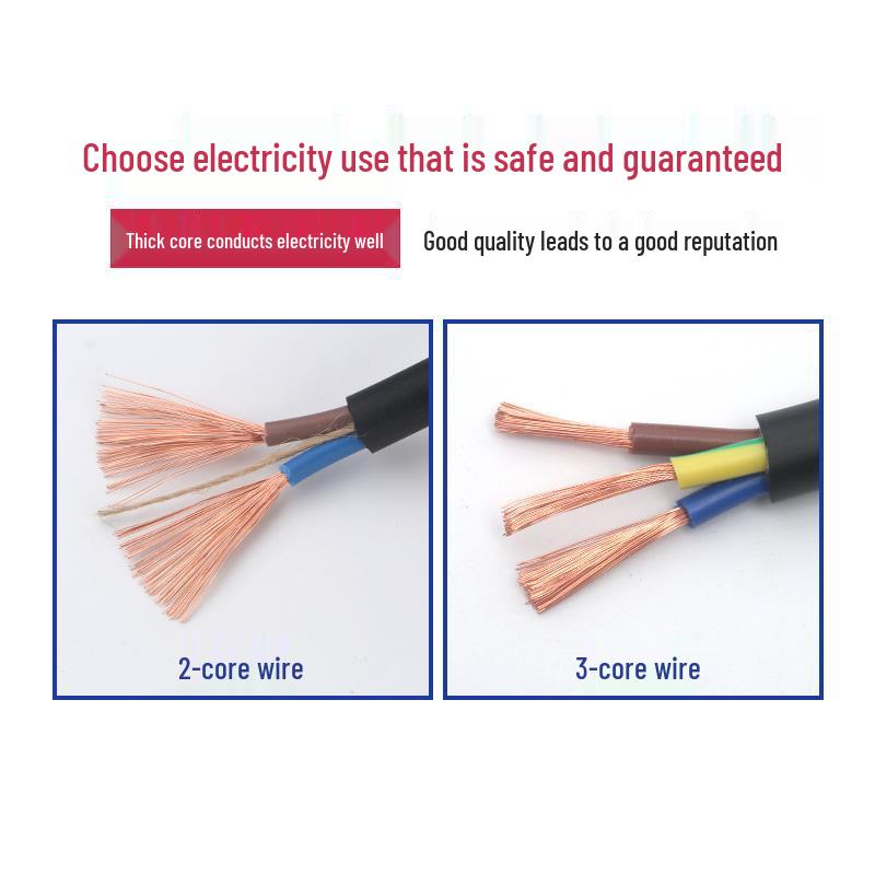 3-Core Pure Copper Wire & Cable: 2.5/4/6/10 sq mm Power Cord Extension for Household Use