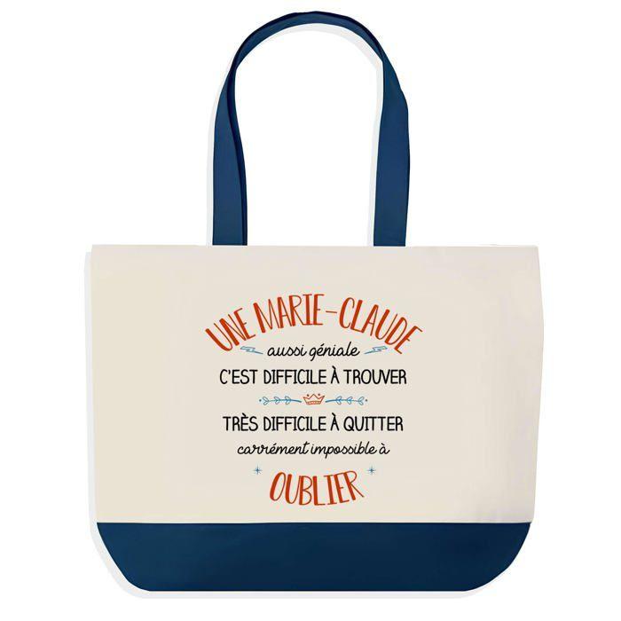 Tote bag - PLANETEE - de Shopping bleu Marie-Claude Aussi Géniale - Coton - Bleu - Imprimé exclusif
