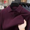 Pierre Cardin Men's Faux Two-Piece Lapel Knit Pullover