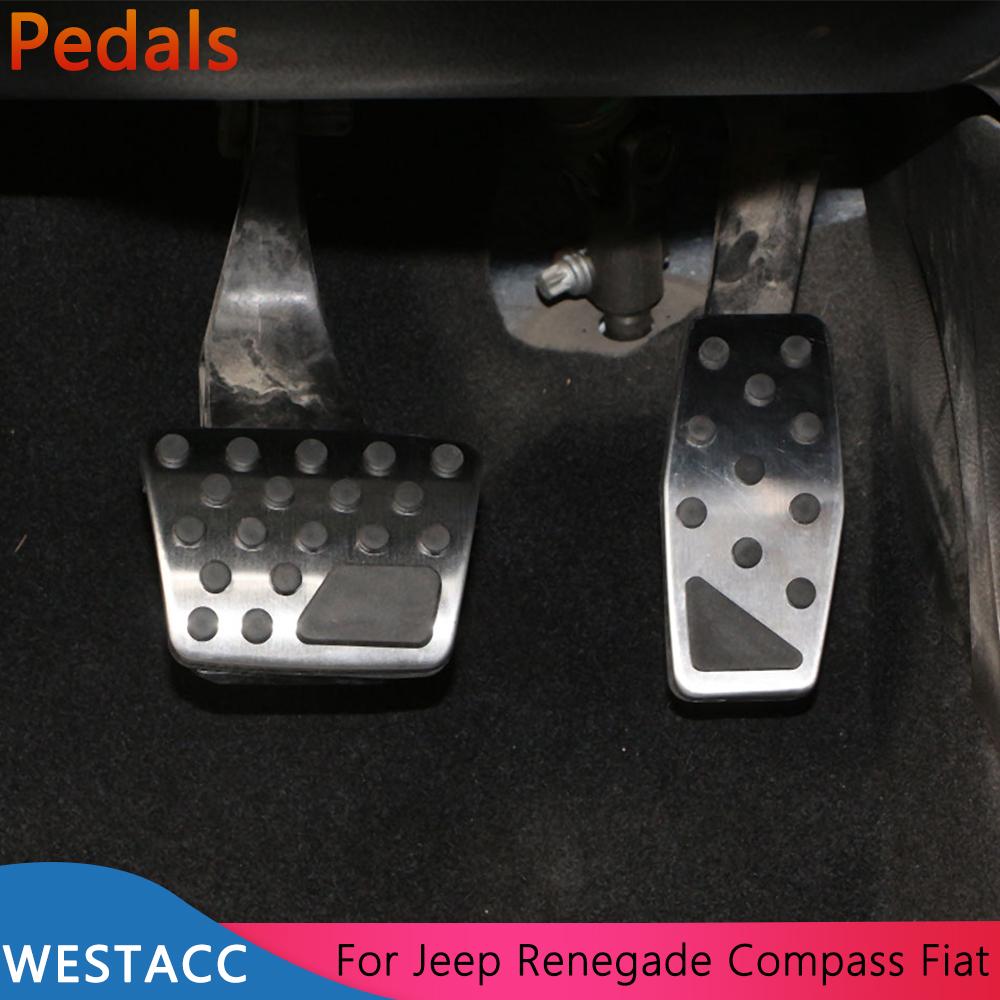 Car Pedals Accelerator Gas Brake Rest Pedal Cover for Jeep Renegade 2015 - 2022 Compass 2017 - 2022 Interior