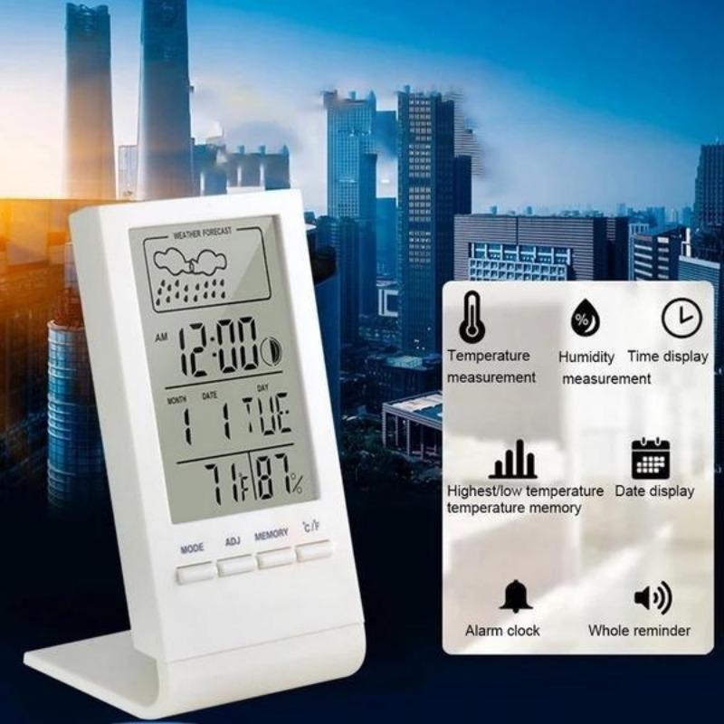 LED Digital Automático Eletrônico Monitor Relógio Termômetro Higrômetro Medidor Indicador Despertador Estação Meteorológica Interna/Externa