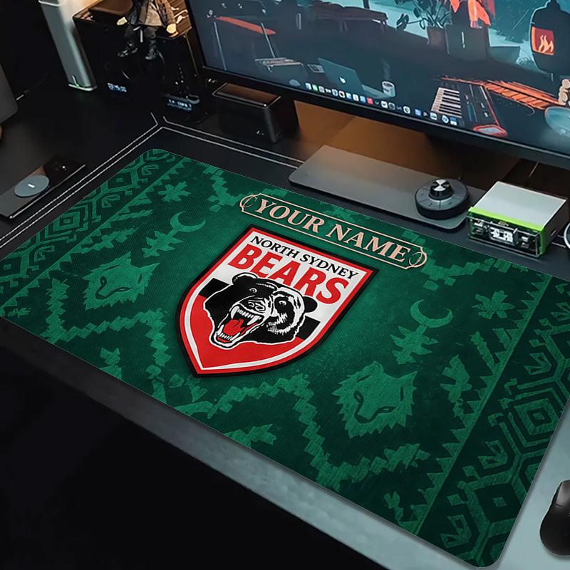 North Sydney Bears Print  Cushion Non-slip Laptop Tablet Big Mousepad XXL Mat Mini PC Playmat With Lock edge