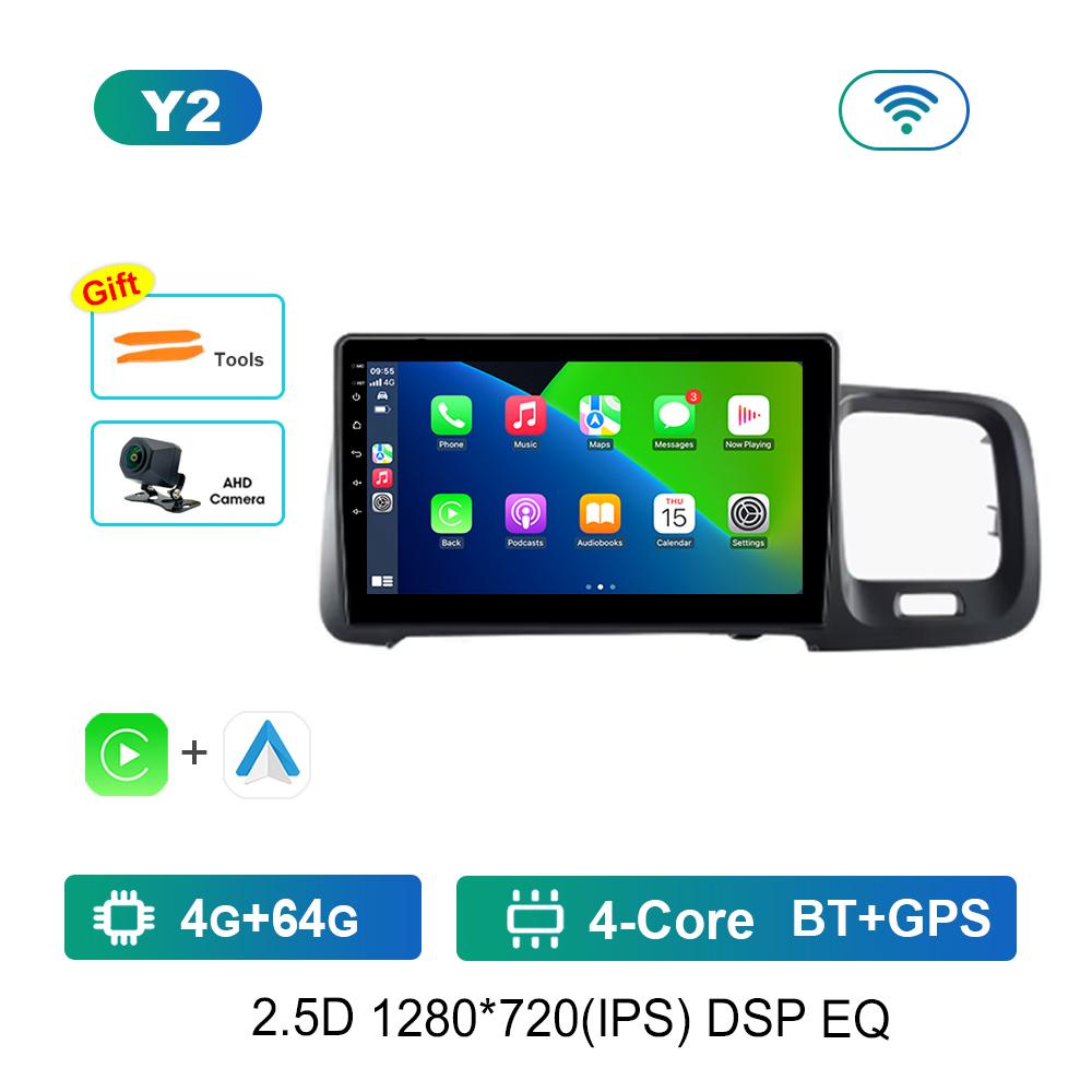 Carplay Car Radio Multimedia Player 9 Inch  for Volvo S60 V60 2011 - 2013 Android System Bluetooth Navi GPS QLED Screen WiFi 4G