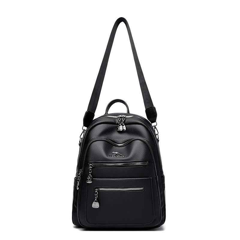 Soft Leather Backpack, Women's New Style, Simple and Casual Travel Commuting Backpack, Trendy and Fashionable, Large Capacity Shoulder Bag