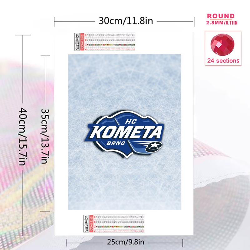 Hc Kometa Brno 100% Round Full Drill 5D DIY Diamond Painting Embroidery Cross Stitch Rhinestone Décor