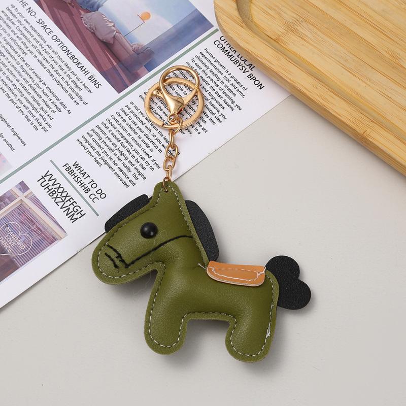 Schöner Leder Pony Schlüsselanhänger Cartoon Niedlich Tierkreiszeichen Pferd Anhänger Autoschlüsselanhänger Rucksack Hängende Dekoration Neujahrsgeschenk