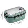 1200ml Lunch Box Food Container 2 Layers 3 Compartment for Busy Office Workers and Travelers Divided