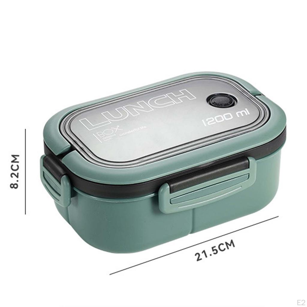 1200ml Lunch Box Food Container 2 Layers 3 Compartment for Busy Office Workers and Travelers Divided