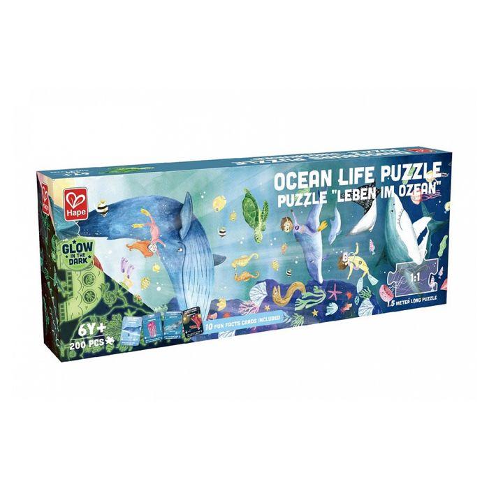 Puzzle Hape Glow In The Dark - Vie Océanique - 100-200 pièces - Pour Enfant de 6 ans et plus