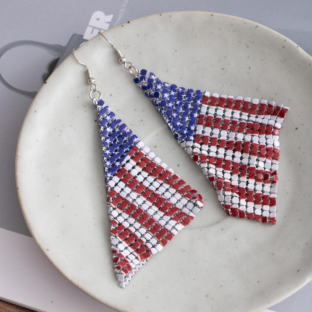 Fashion Personality Temperament Exaggerated Style Earrings Rainbow Christmas Aluminum Sheet Metal Mesh Earrings Temperament Design Earrings