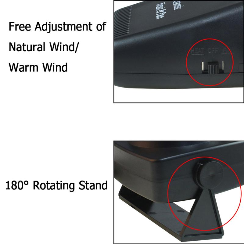 150W 12V Car Fan Heater Defroster Cooler Dryer Demister Auto Portable Heating Auto Fan Car Accessories