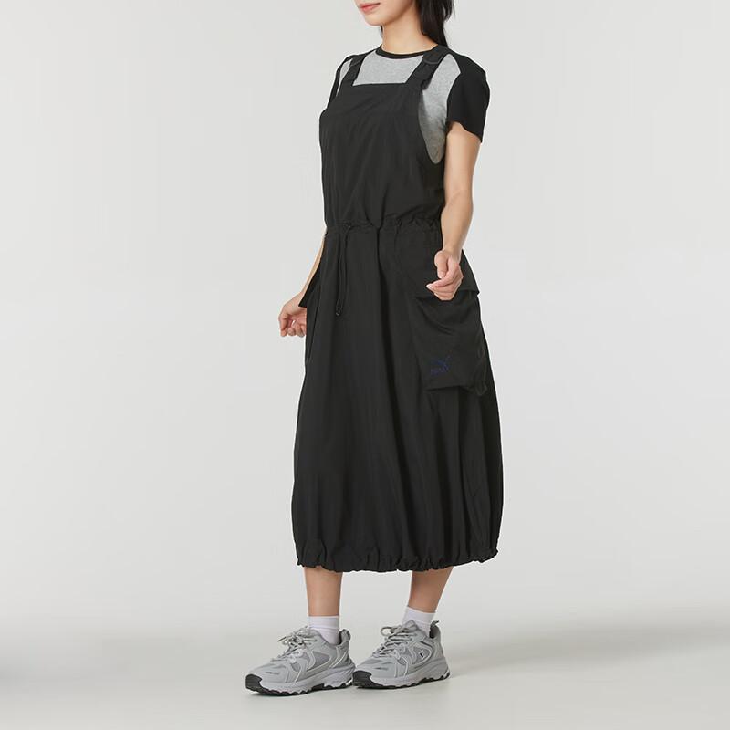 Puma Fashionable Breathable Casual Long Sleeve Suspender Dress Women Dresses Black 628129-01