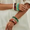 Vintage Stackable Acrylic Bracelets for Women Bohemian Round Retro Tube Beaded Bracelet Bangles Leopard Resin Elastic Bangle  Jewelry Gift