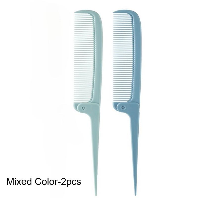 2pcs Folding Comb Portable Travel Hair Care Tools Compact ABS Plastic Normal Hair Style Everyday Use