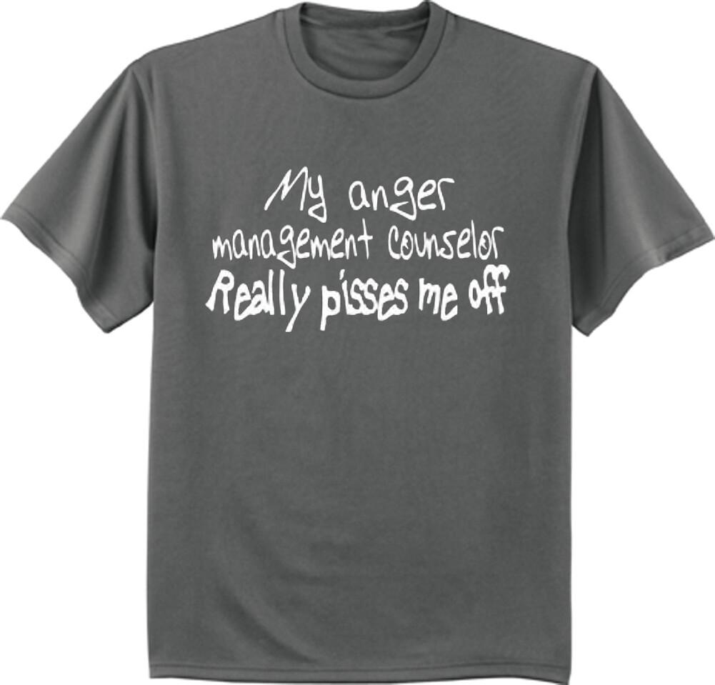 Anger Management Funny Saying Rude T-shirt Mens Graphic Tee L