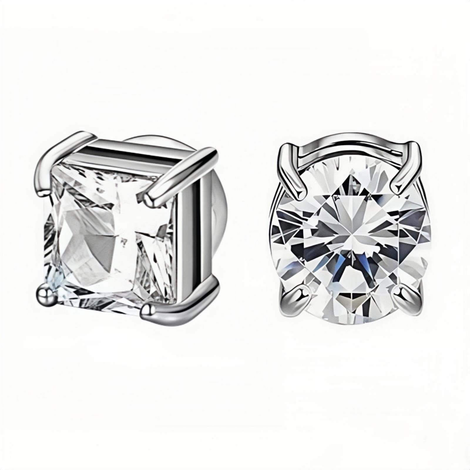 Магнитные серьги-клипсы с цирконием - Унисекс, без прокола