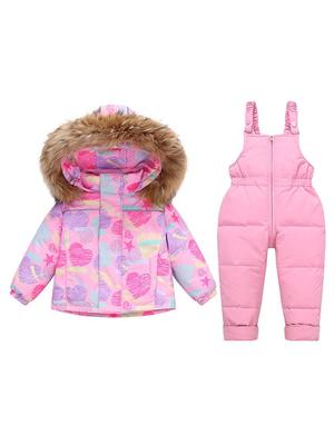 Combinaison de ski pour enfants en duvet 2025 et pantalon à bretelles