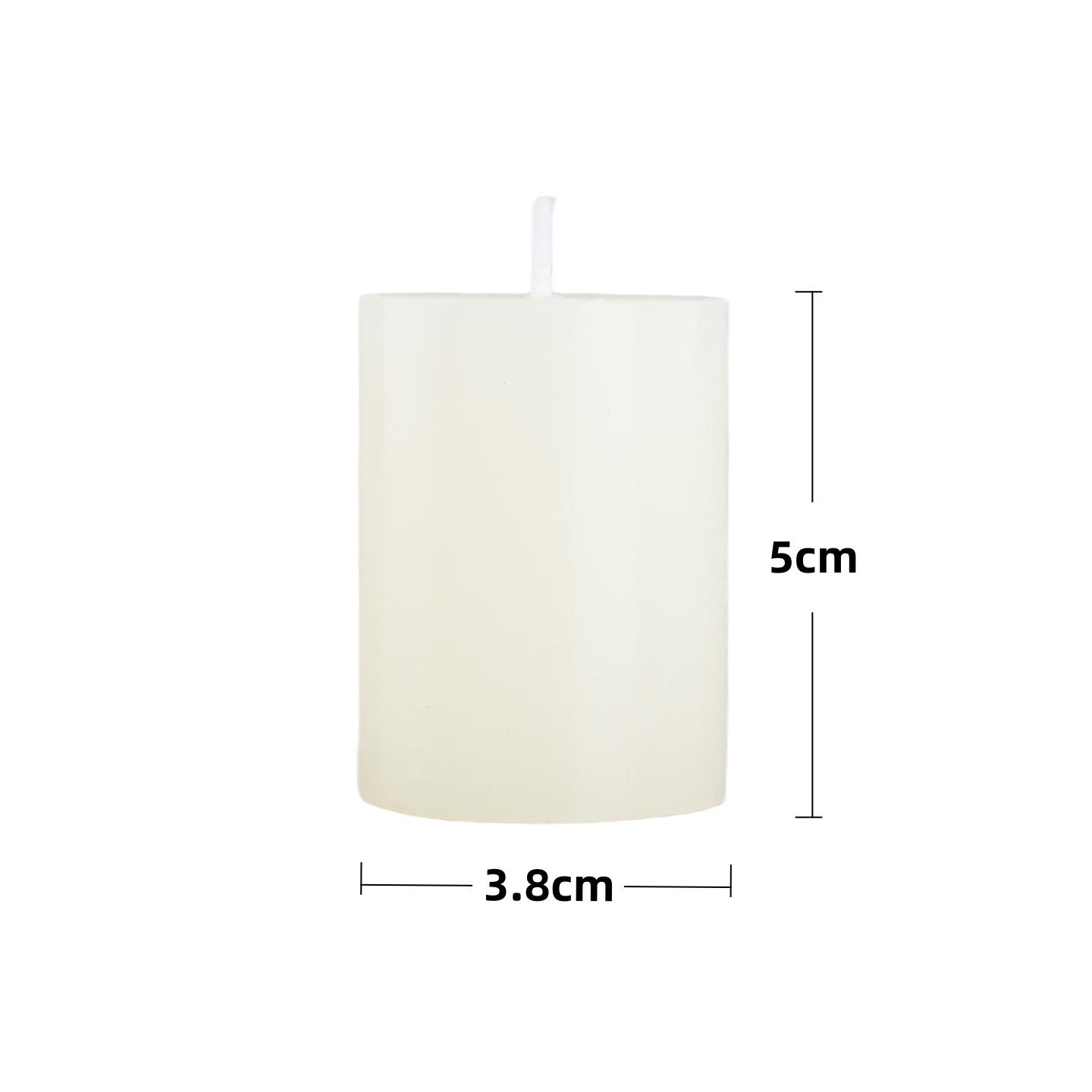 Ivory White European-Style Large Round Pillar Candle - Thick, Short, Chubby, Odorless for Hotel Wedding.
