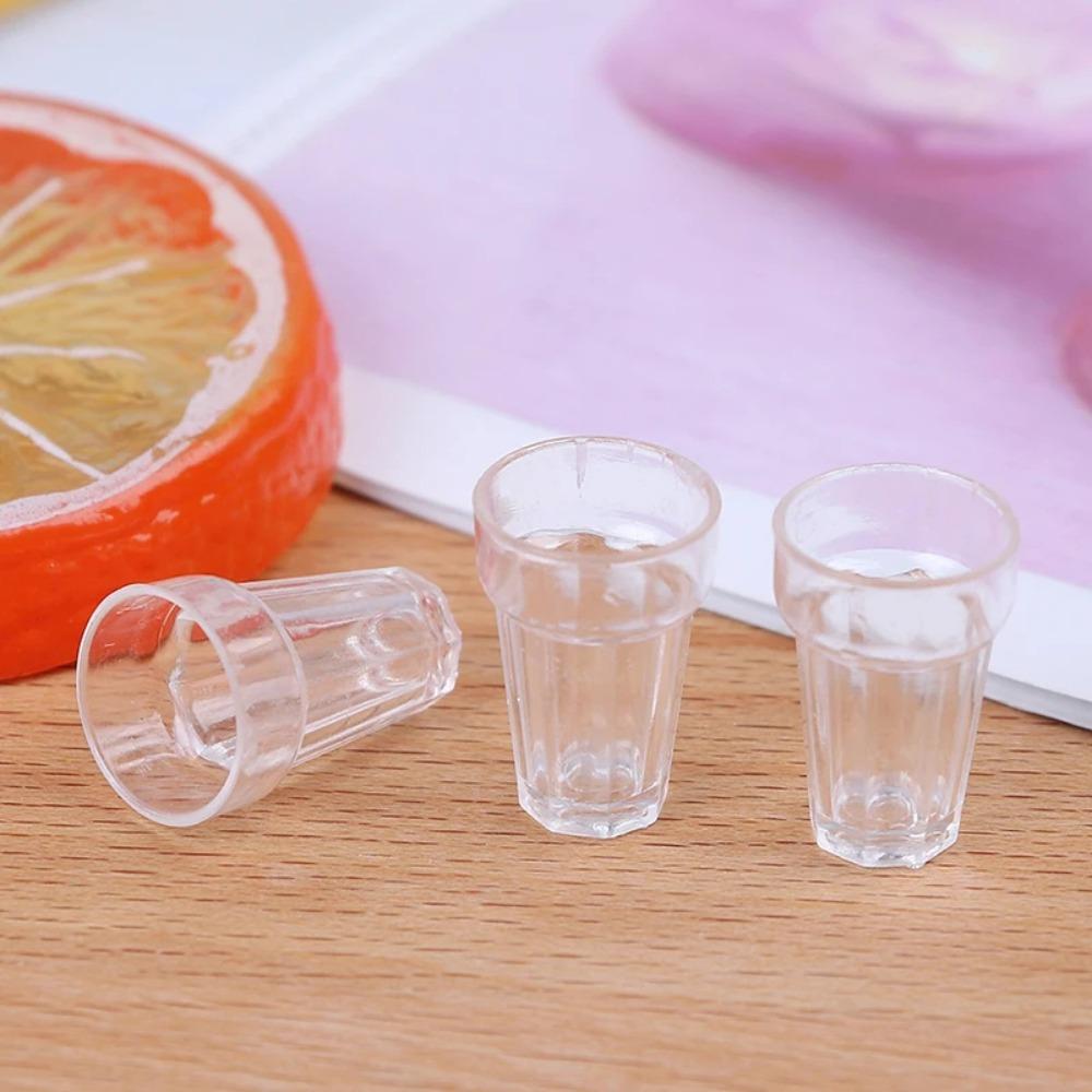 10Pcs/Set Water Cup Dollhouse Wine Glass Dollhouse Miniature Glass Cup  Miniature Accessories