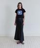 Lounellain Low Shell Crack Printed Slim T-Shirt_Black