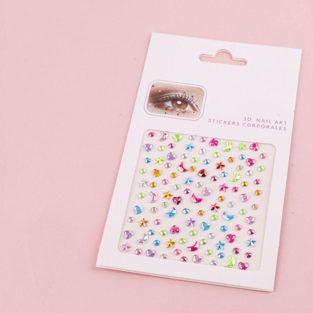 

Glitter Facial Rhinestone Stickers Resin Rhinestone Eye Stickers Facial Decorations Make Up Style C