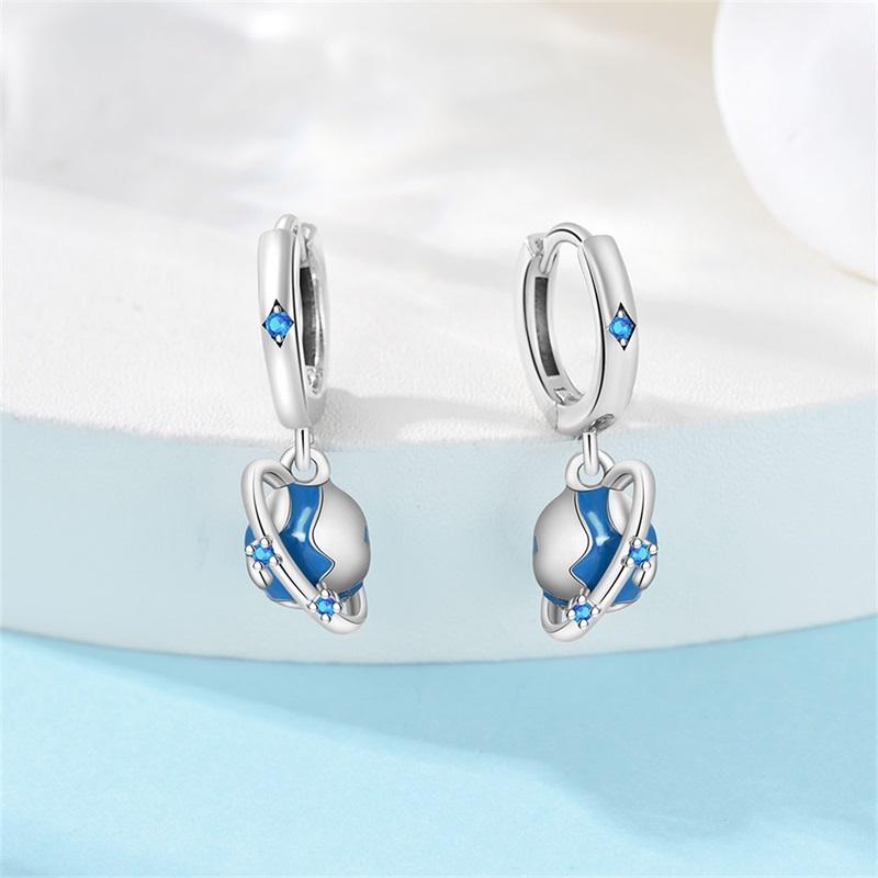 Modische leuchtende Glühwürmchen-Ohrringe 925er Sterlingsilber Lila Schmetterling Welle Fischschwanz Anhänger Ohrringe Feiner Party-Schmuck Geschenke