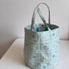 Sky Blue Jacquard Bucket Hand Bag Vegetable Basket Handbag Hand Bag Cloth Bag