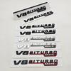 2pcs 3D ABS Vent Fender Trim Emblem Blade V8 BITURBO 4MATIC Logo Car Sticker Fender Badge For Mercedes Benz E300 E400 E53S E63S