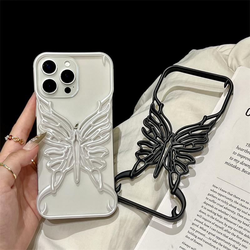 3D Schmetterling Hohl Wärmeableitende Handyhülle Für iPhone 17 Air 16 15 14 13 12 11 Pro Max Plus Galvanisierte Hartschale