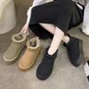 New Winter Women Short Plush Warm Snow Boots Casual Shoes Suede Fur Chelsea Ankle Boots Flats Platform Ladies Shoes Botas