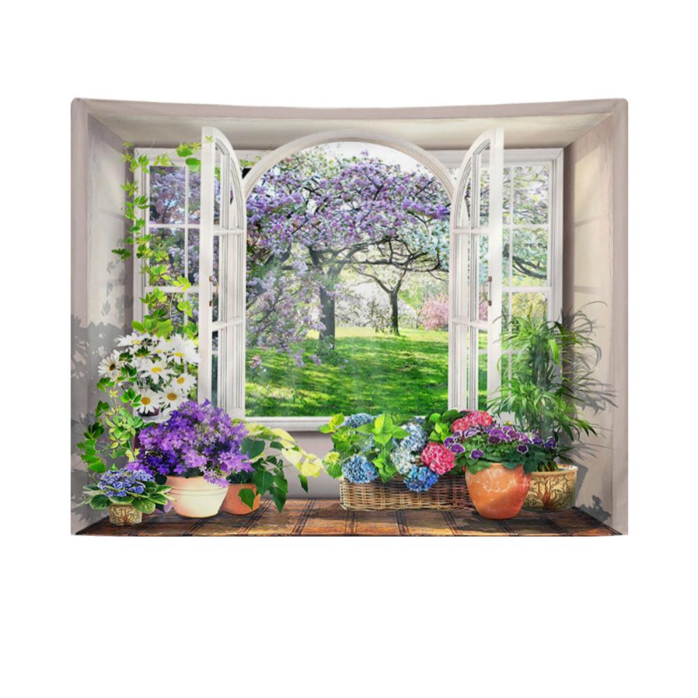 

Подвесная ткань для спальни в европейском стиле, красочный гобелен с розами, романтический гобелен с весенними цветами, фоновые обои для украшения общежития 150x100cm