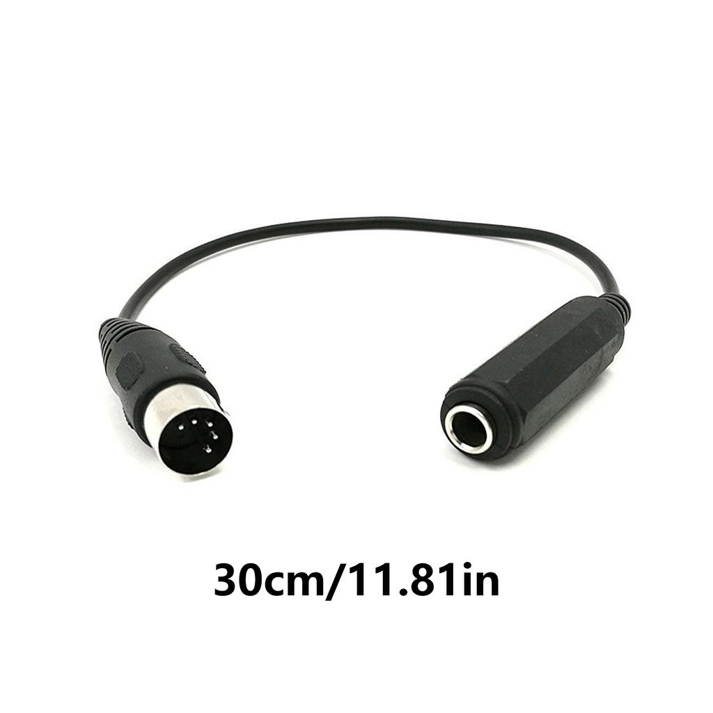 30cm/11.81inch 6.35mm to DIN 5Pin Cable Female to Male Connectors Cord Wire for Connecting Speakers and Recorders