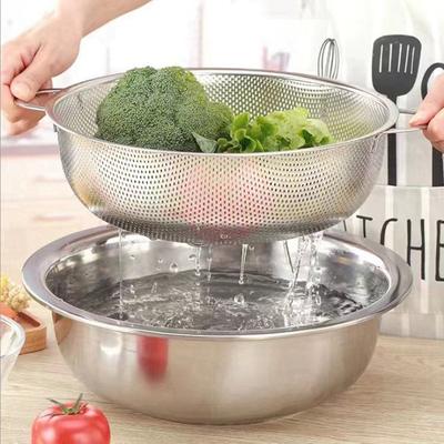Mesh Kitchen Tool Accessories Fruit Rice Vegetable Washing Basket Colander Basket Drain Basket