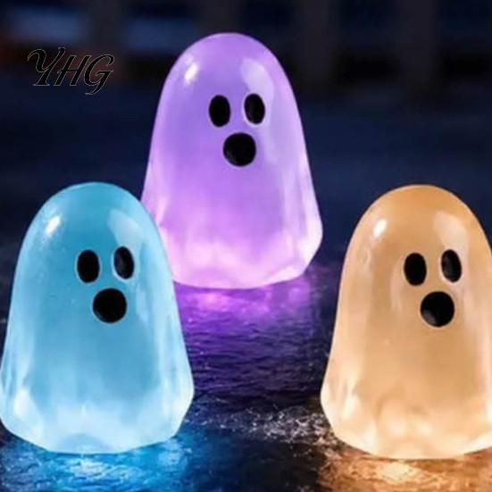 Halloween Gift Ideas for Kids Glow in The Dark Ghost Figurines, Cute Resin Bead Set Figurines Miniature Scenes Decoration, Mini Colorful Tiny