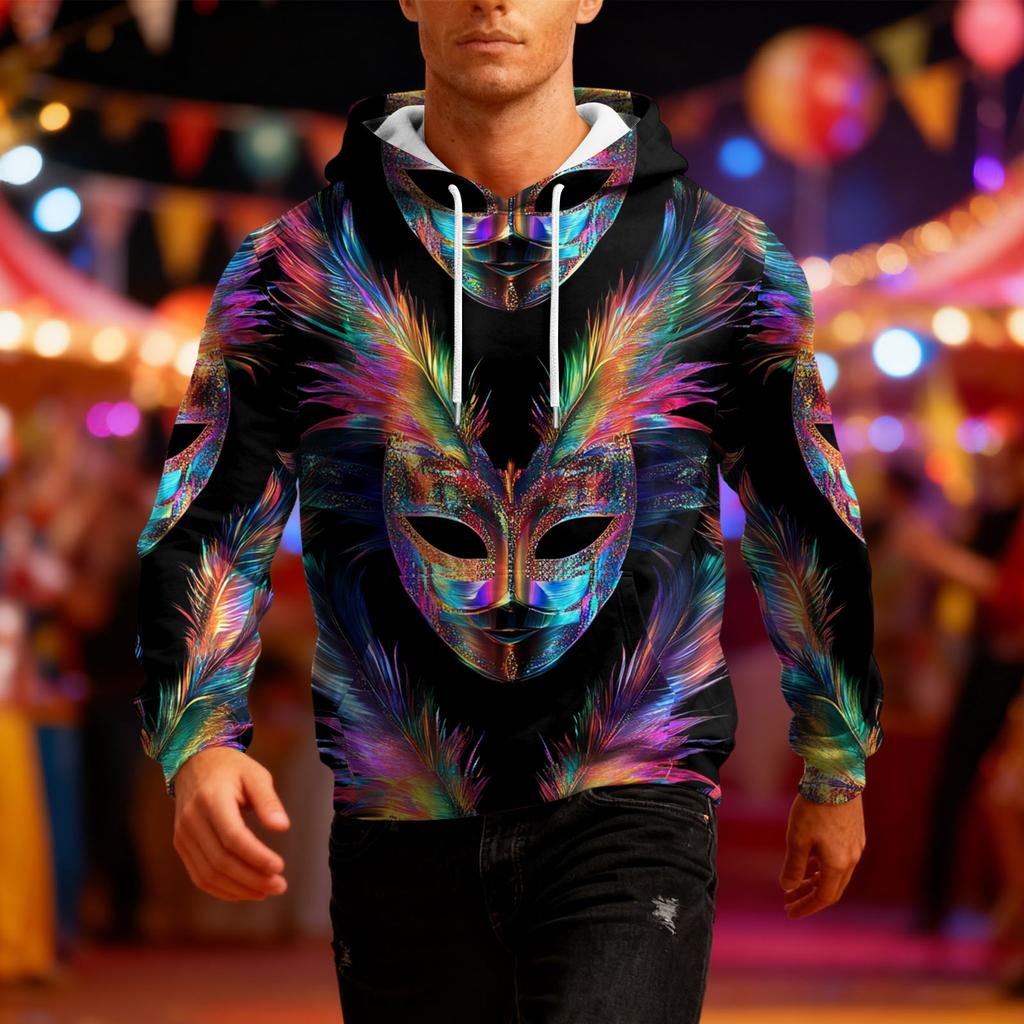 Men's Long-Sleeve Casual Hooded Sweatshirt